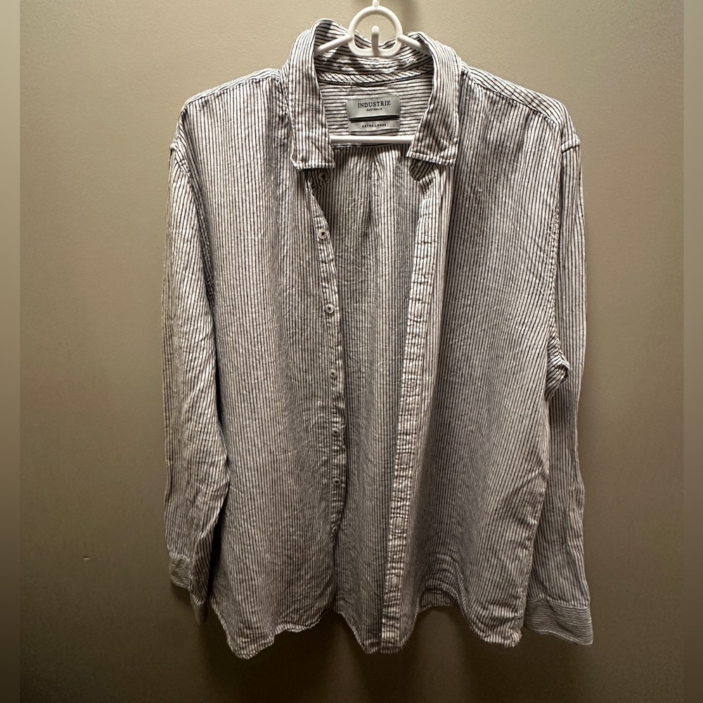 Industrie Blue Striped Button Down Shirt